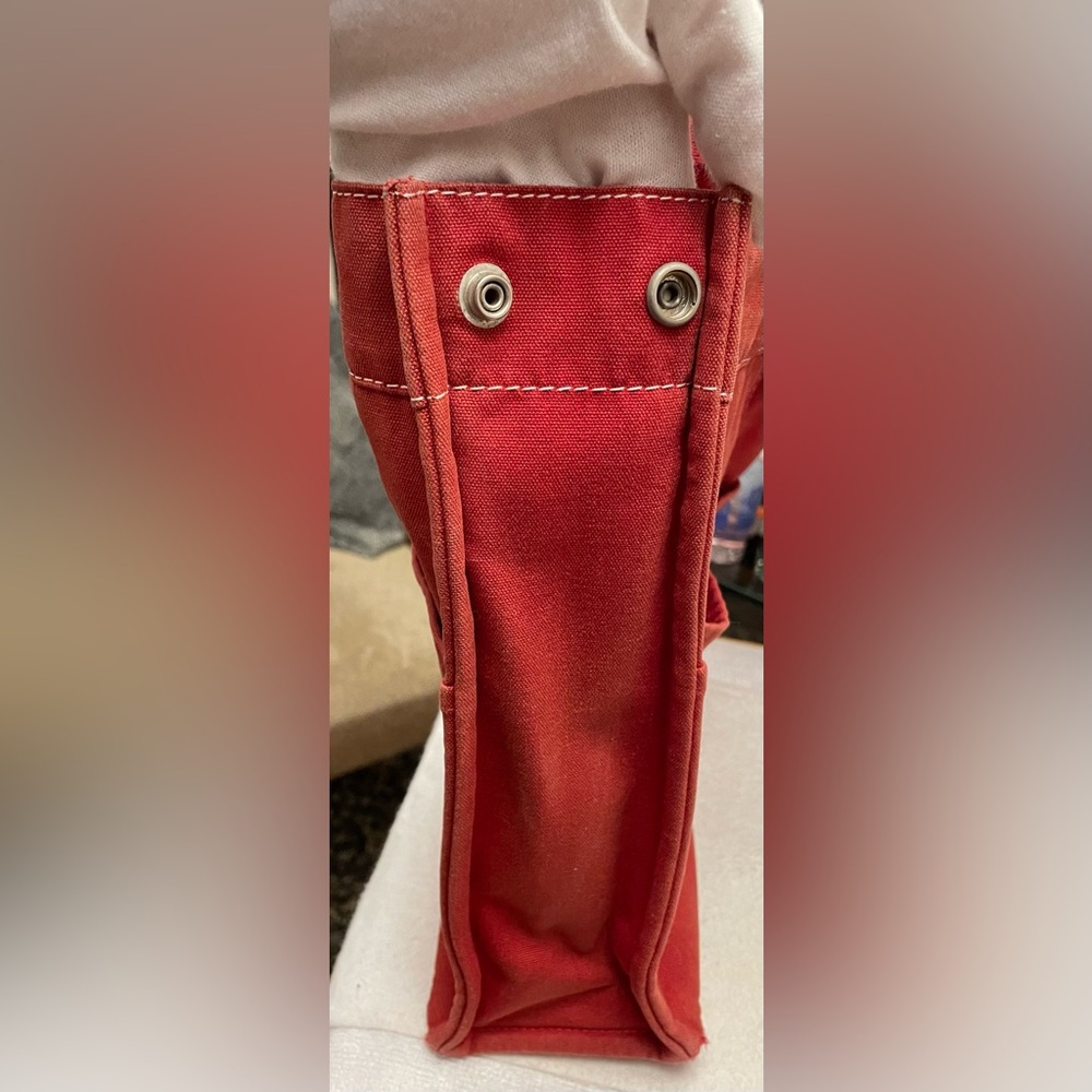 Hermes Authentic Vintage Red Canvas Tote Bag - Picture 14 of 16